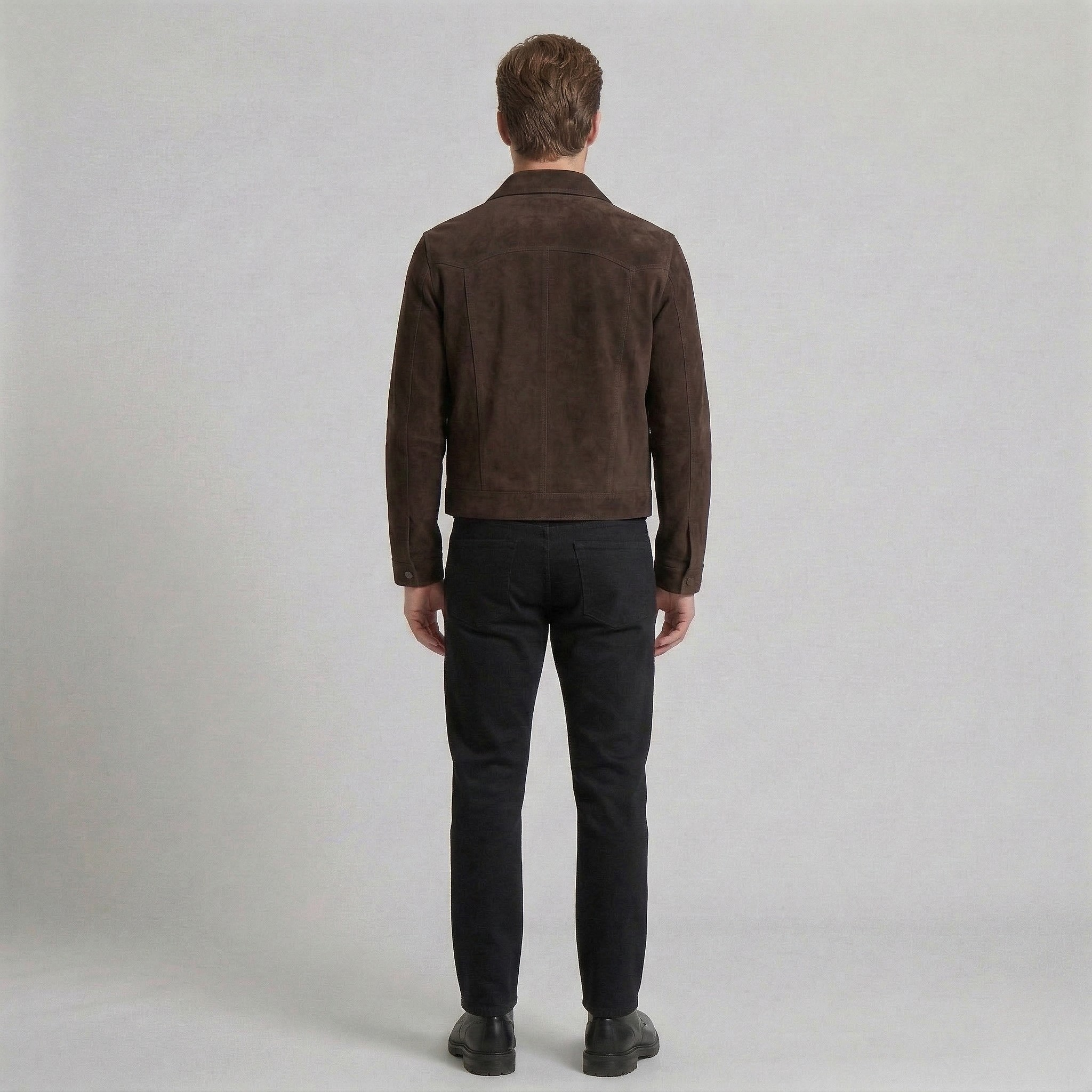 Men's Faux-Suede Button Jacket
