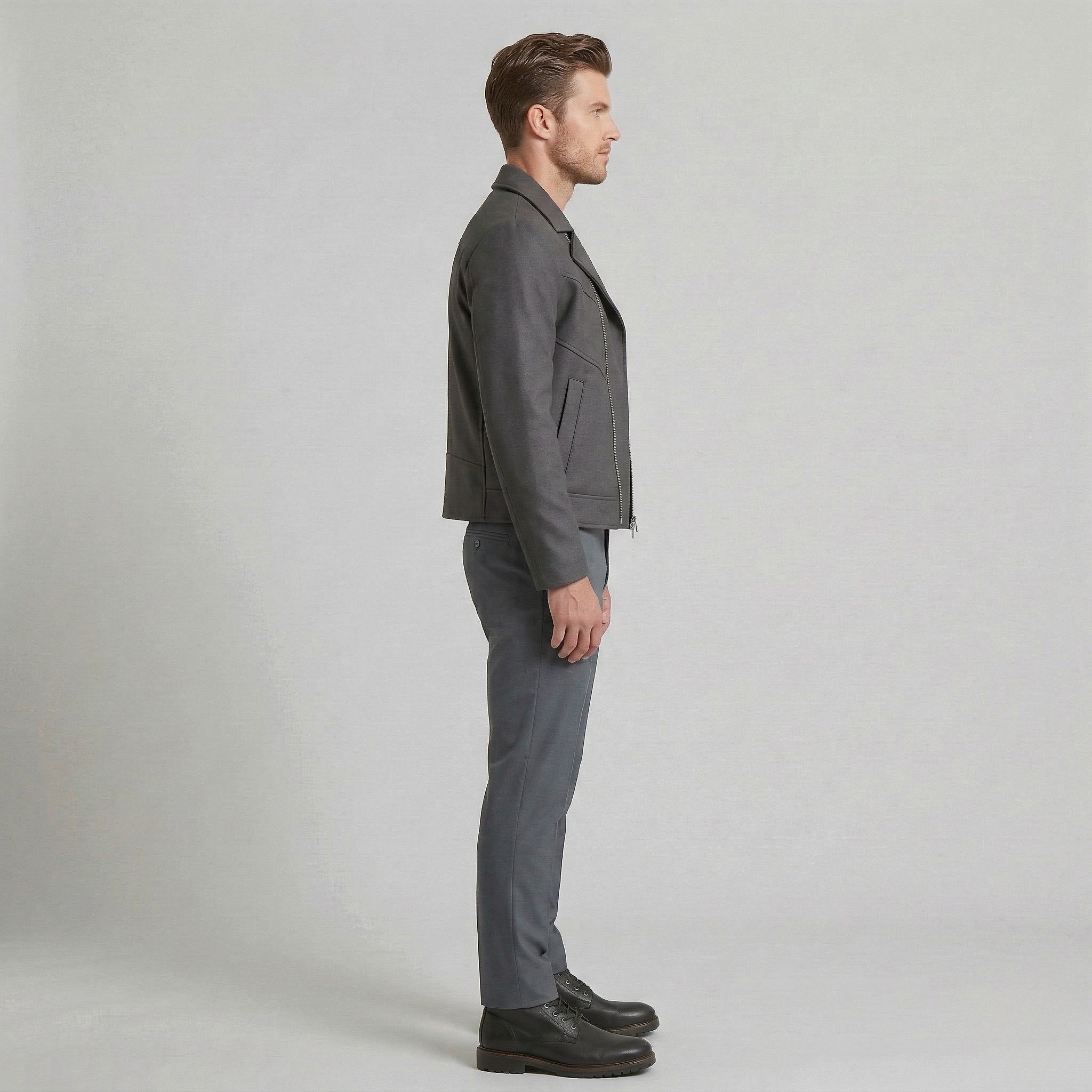 Men's Zip-Up Moto Jacket