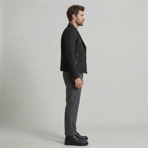 Men's Faux-Leather Moto Jacket