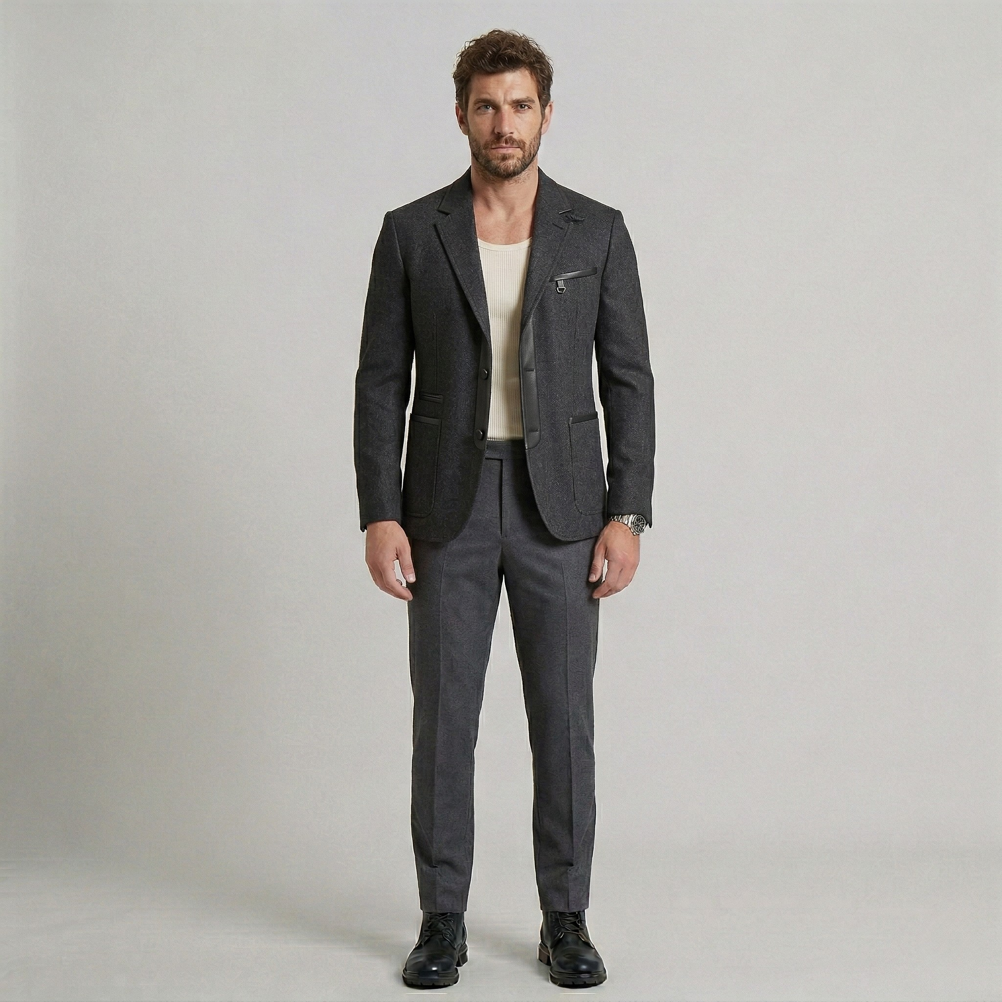Men's Textured Modern Blazer