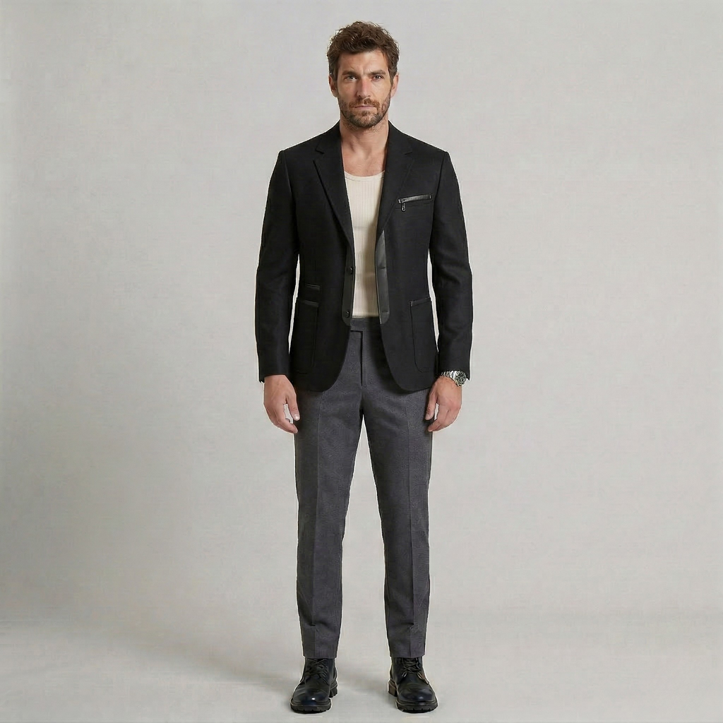 Men's Textured Modern Blazer