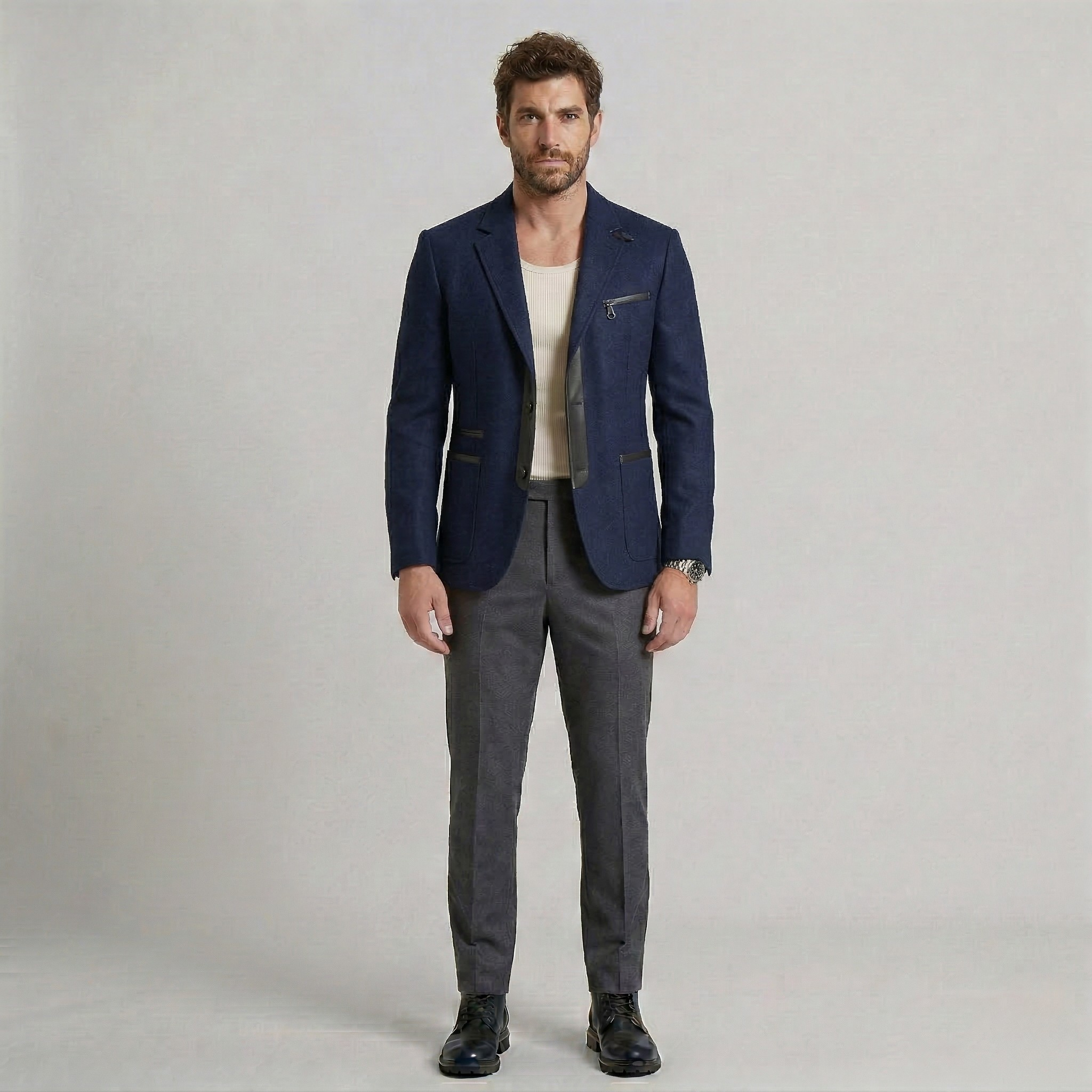 Men's Textured Modern Blazer