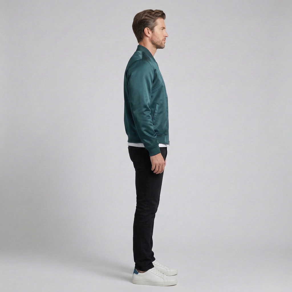 Men's Satin-Finish Bomber Jacket
