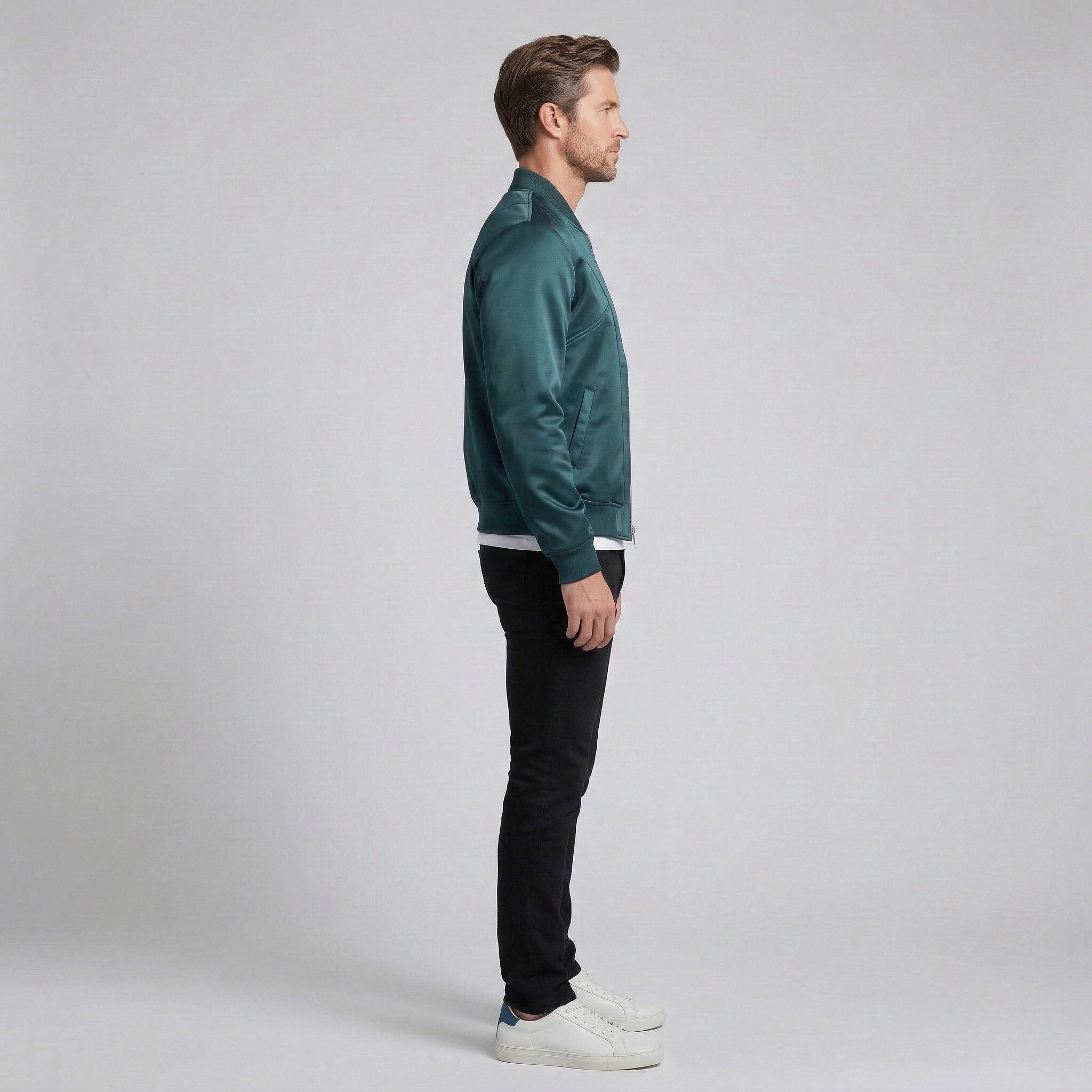 Men's Satin-Finish Bomber Jacket