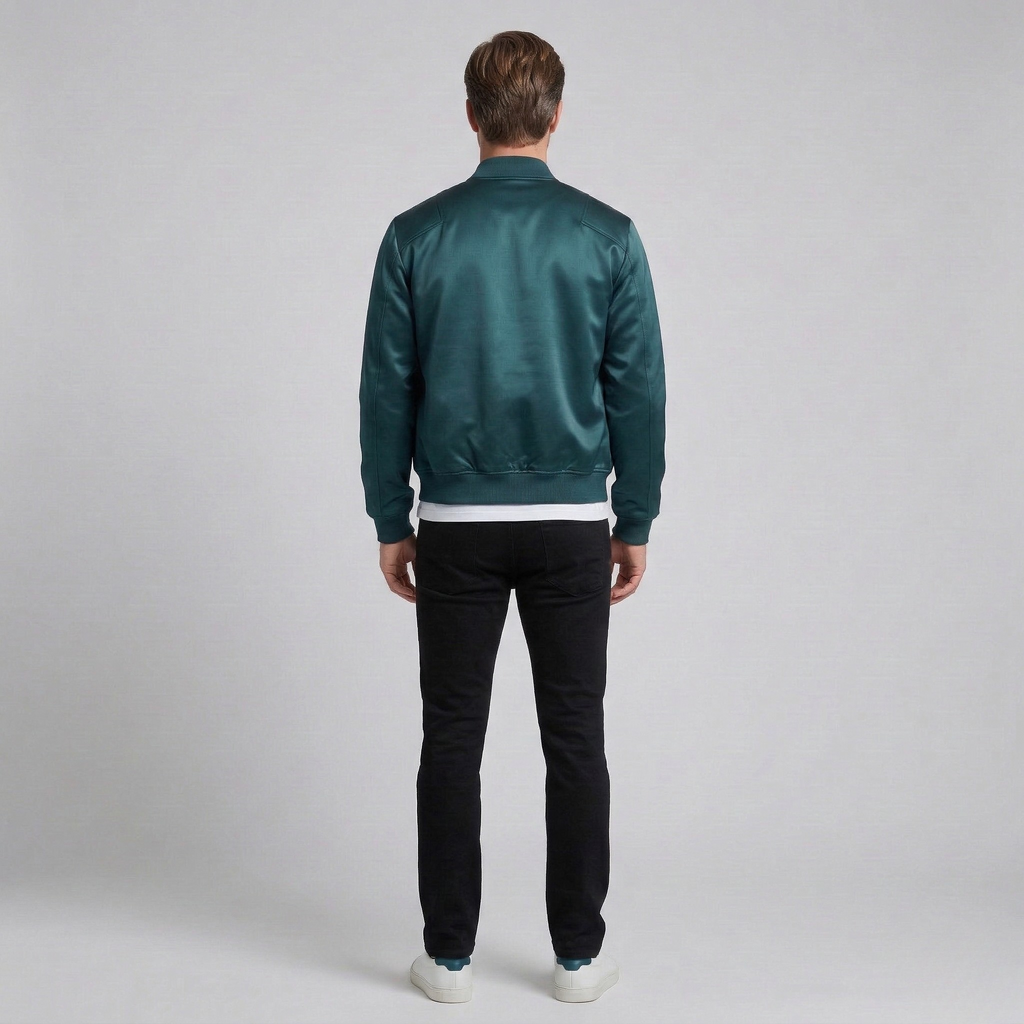 Men's Satin-Finish Bomber Jacket