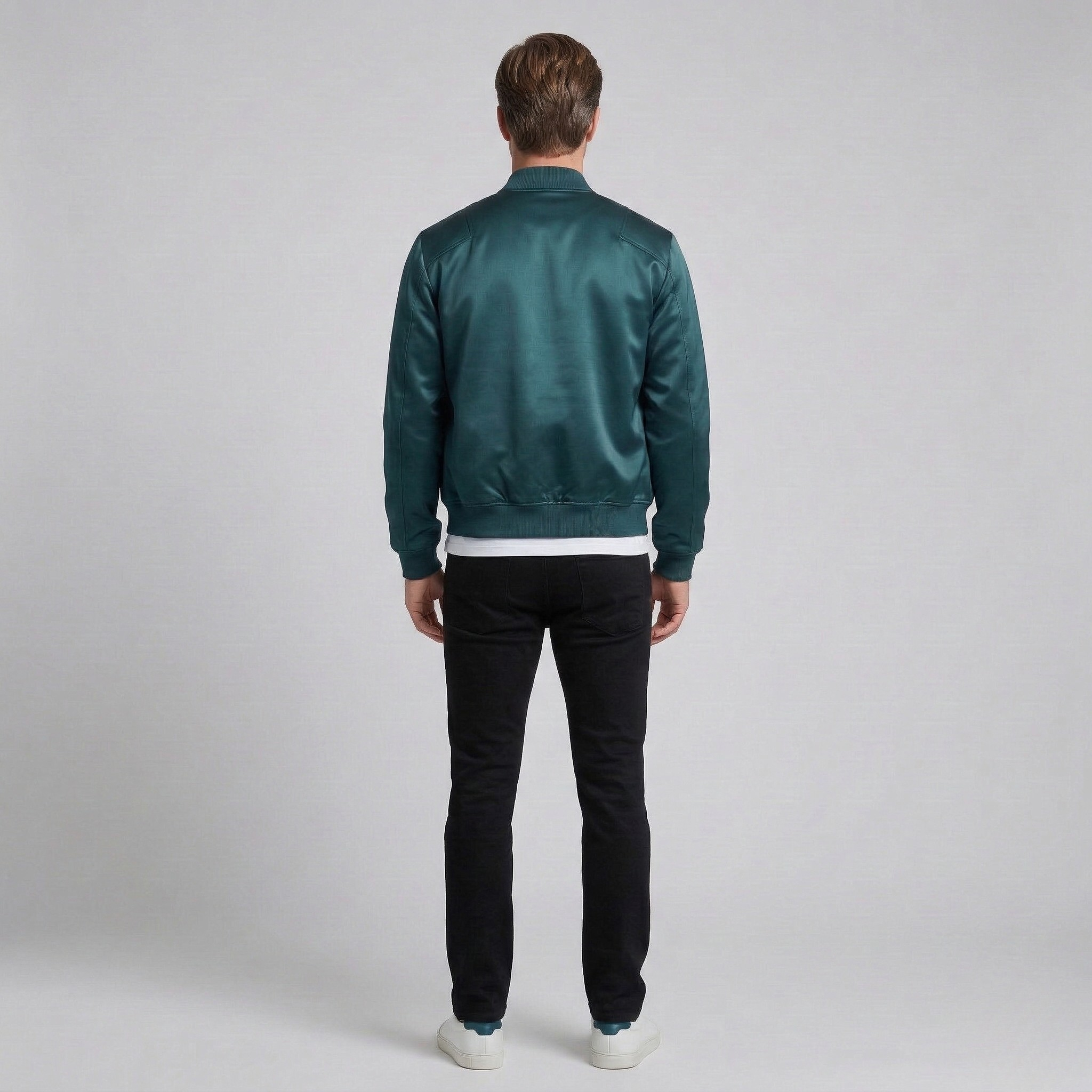 Men's Satin-Finish Bomber Jacket