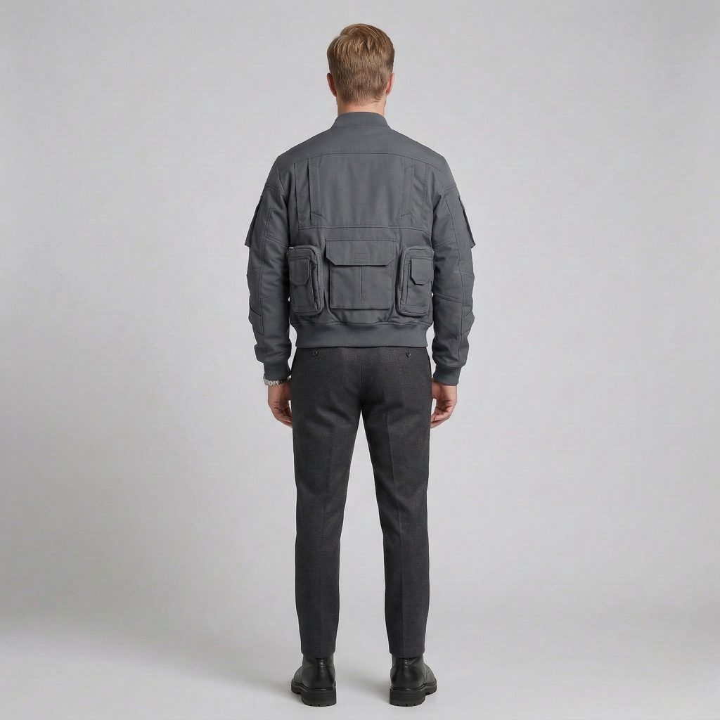 Men's Utility Pocket Bomber Jacket