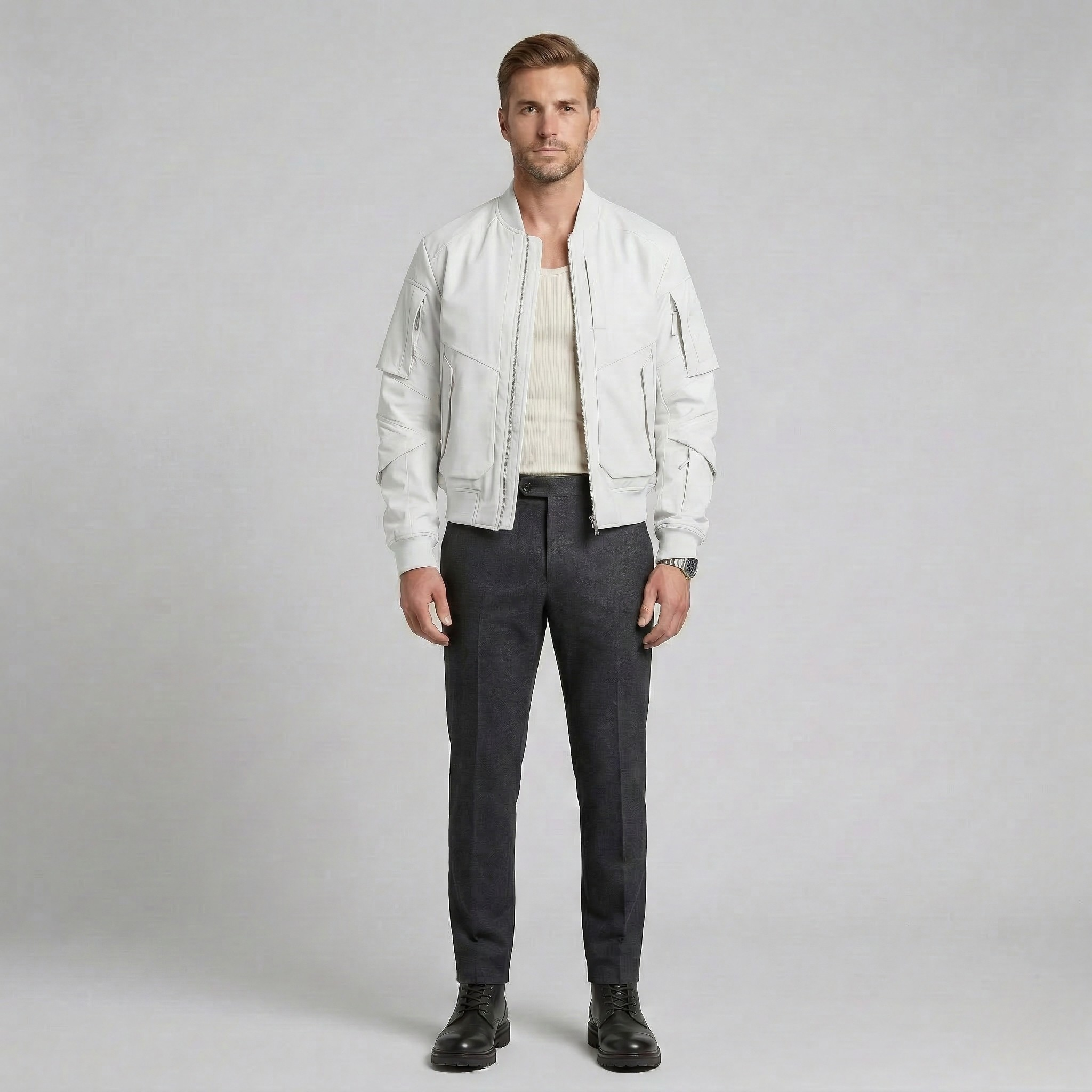 Men's Utility Pocket Bomber Jacket