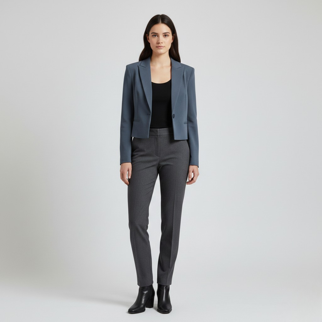 Women's Cropped Single-Button Blazer