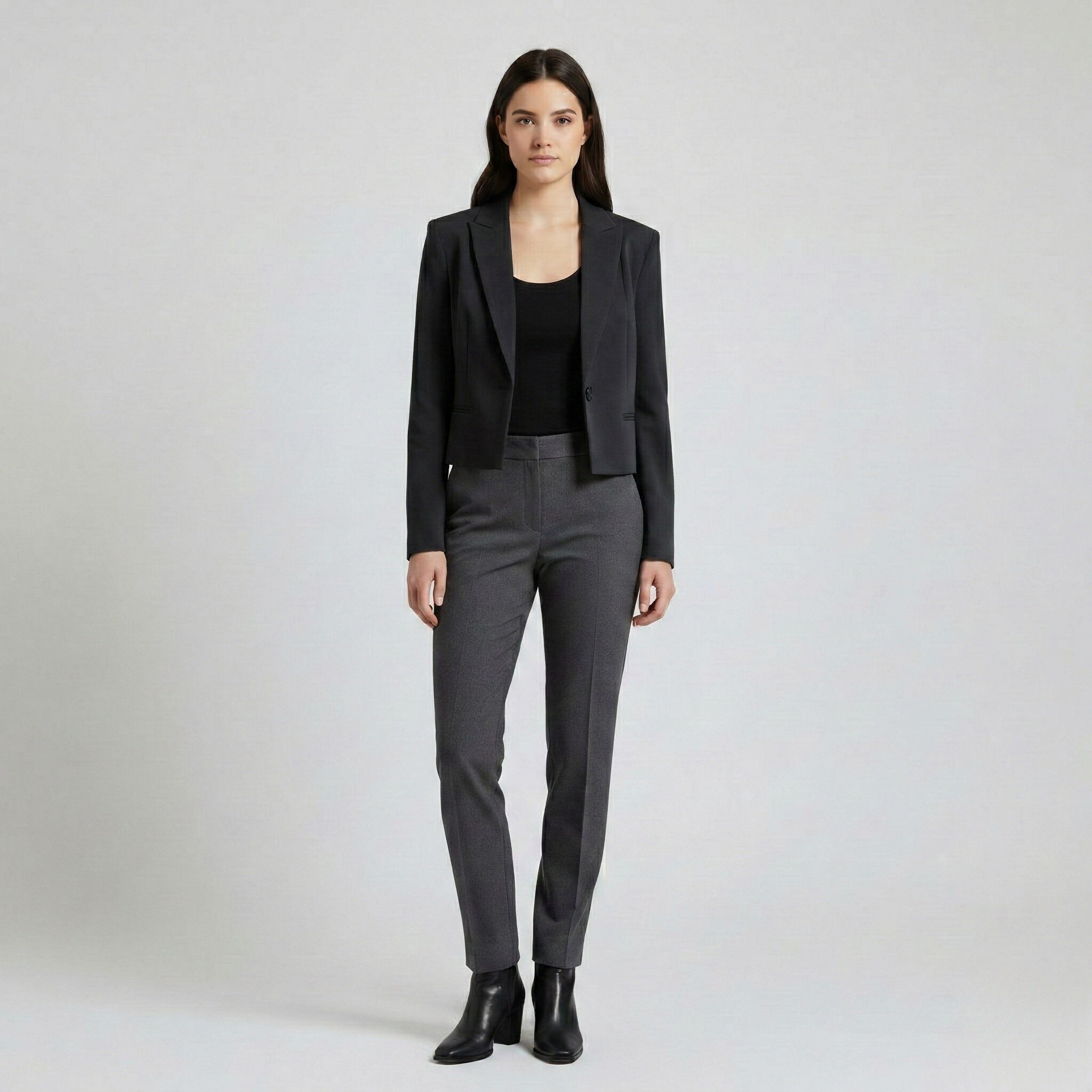 Women's Cropped Single-Button Blazer
