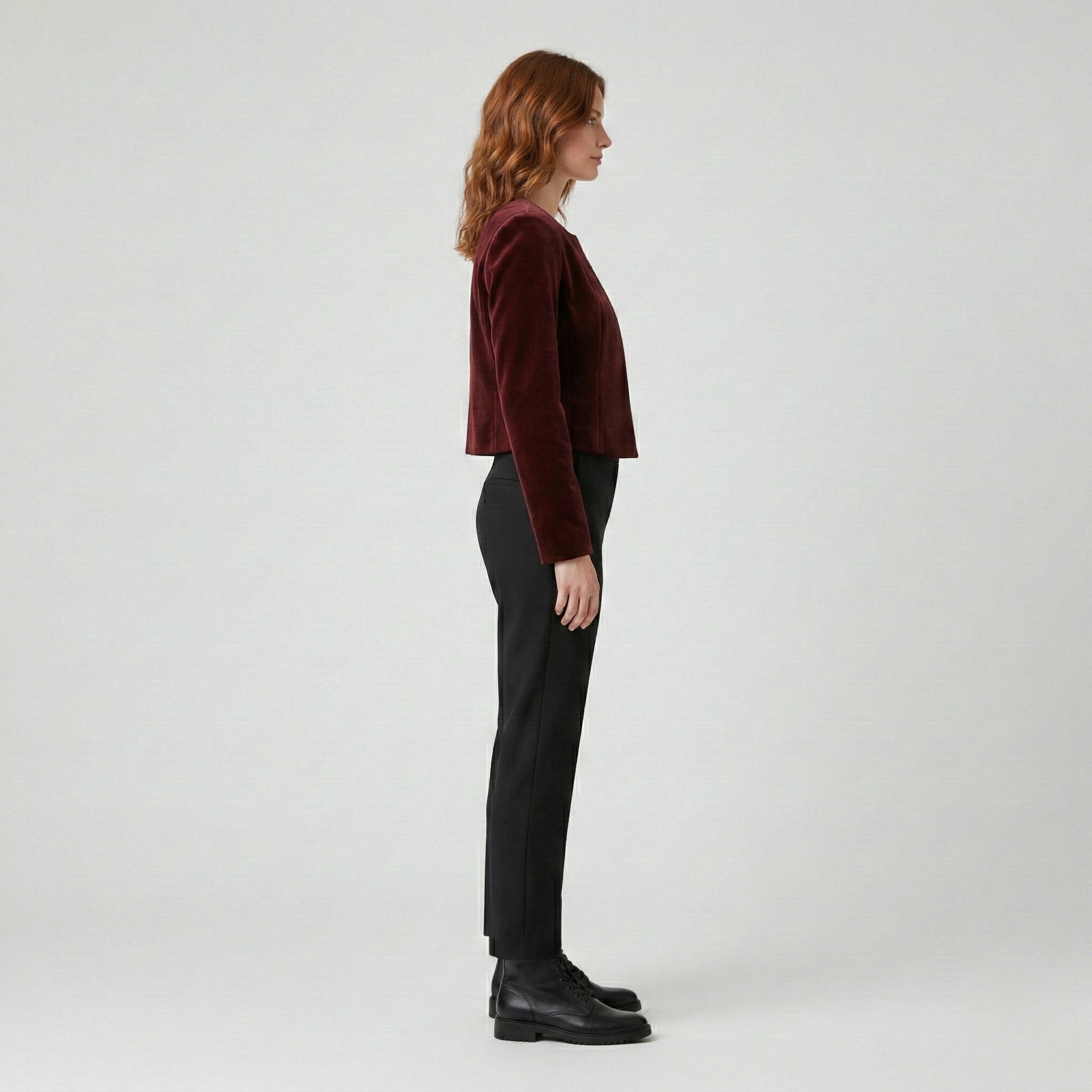 Women's Velvet-Finish Cropped Jacket