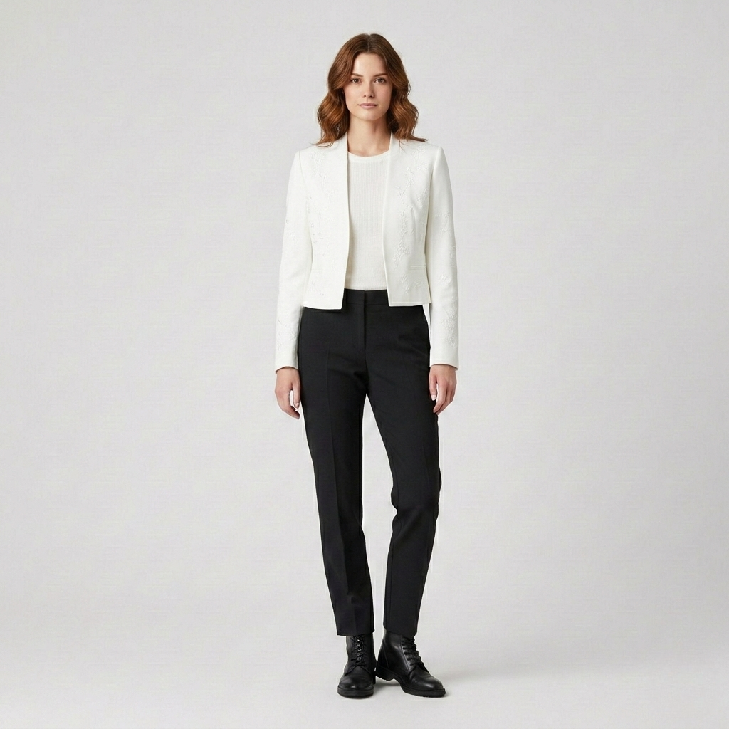 Women's Velvet-Finish Cropped Jacket
