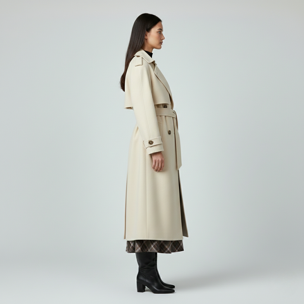 Women's Belted Double-Breasted Trench Coat