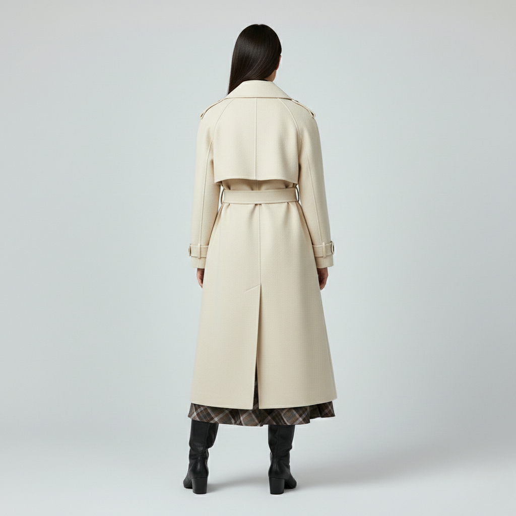Women's Belted Double-Breasted Trench Coat