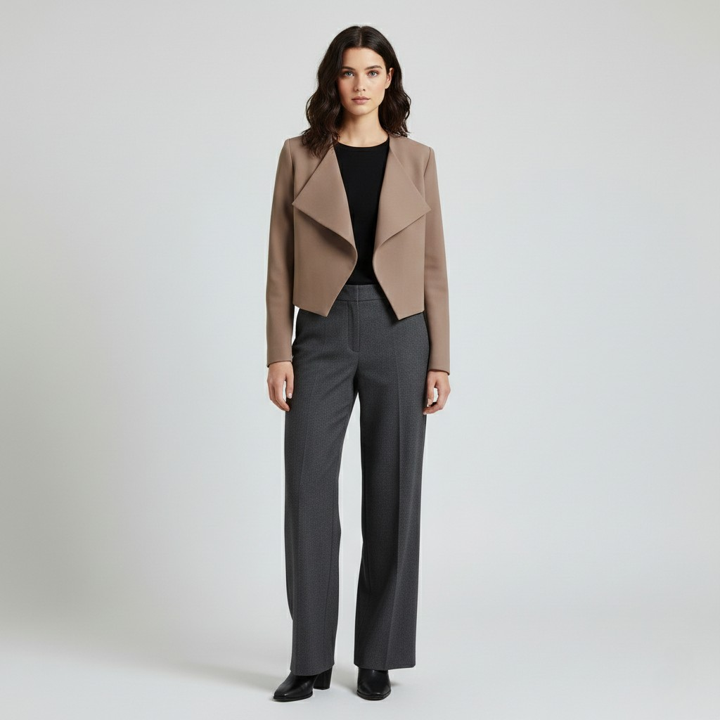 Women's Cropped Open-Front Blazer
