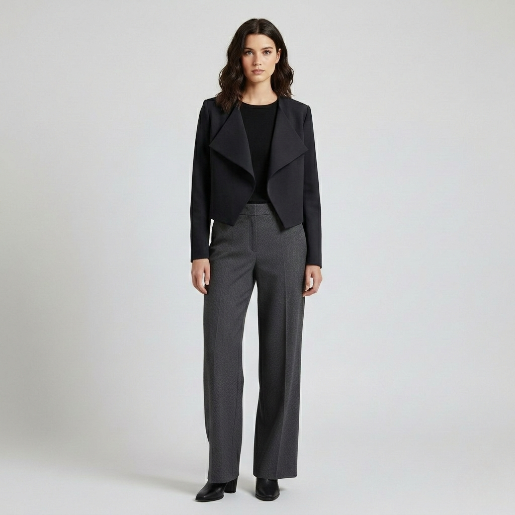 Women's Cropped Open-Front Blazer