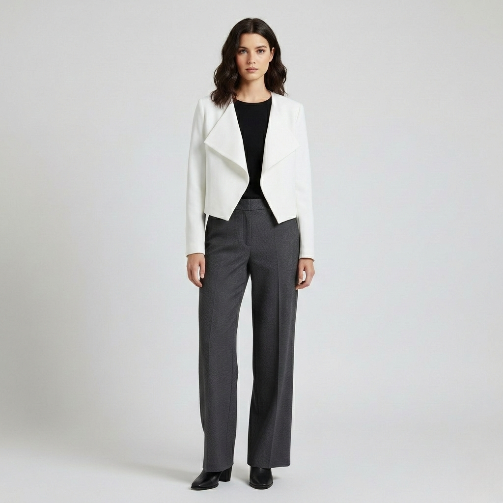 Women's Cropped Open-Front Blazer