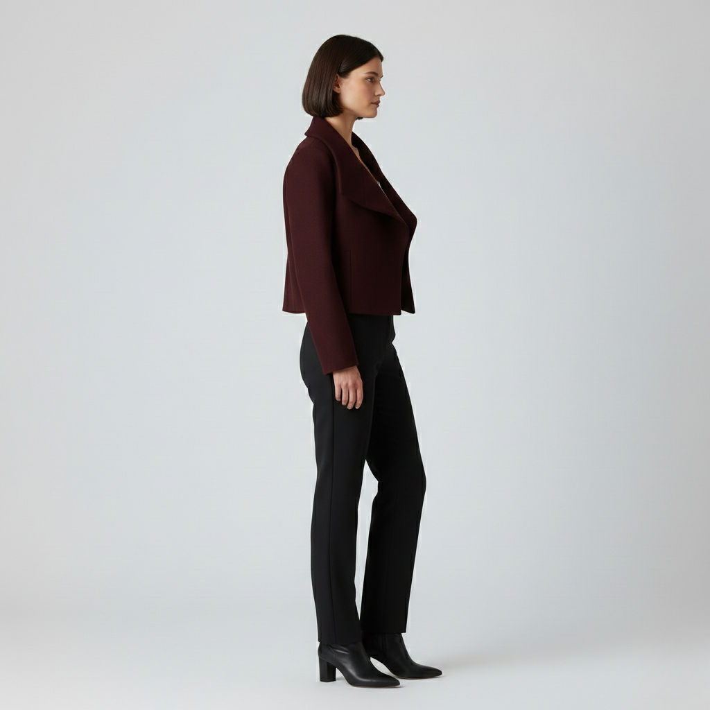 Women's Cropped Draped-Collar Jacket
