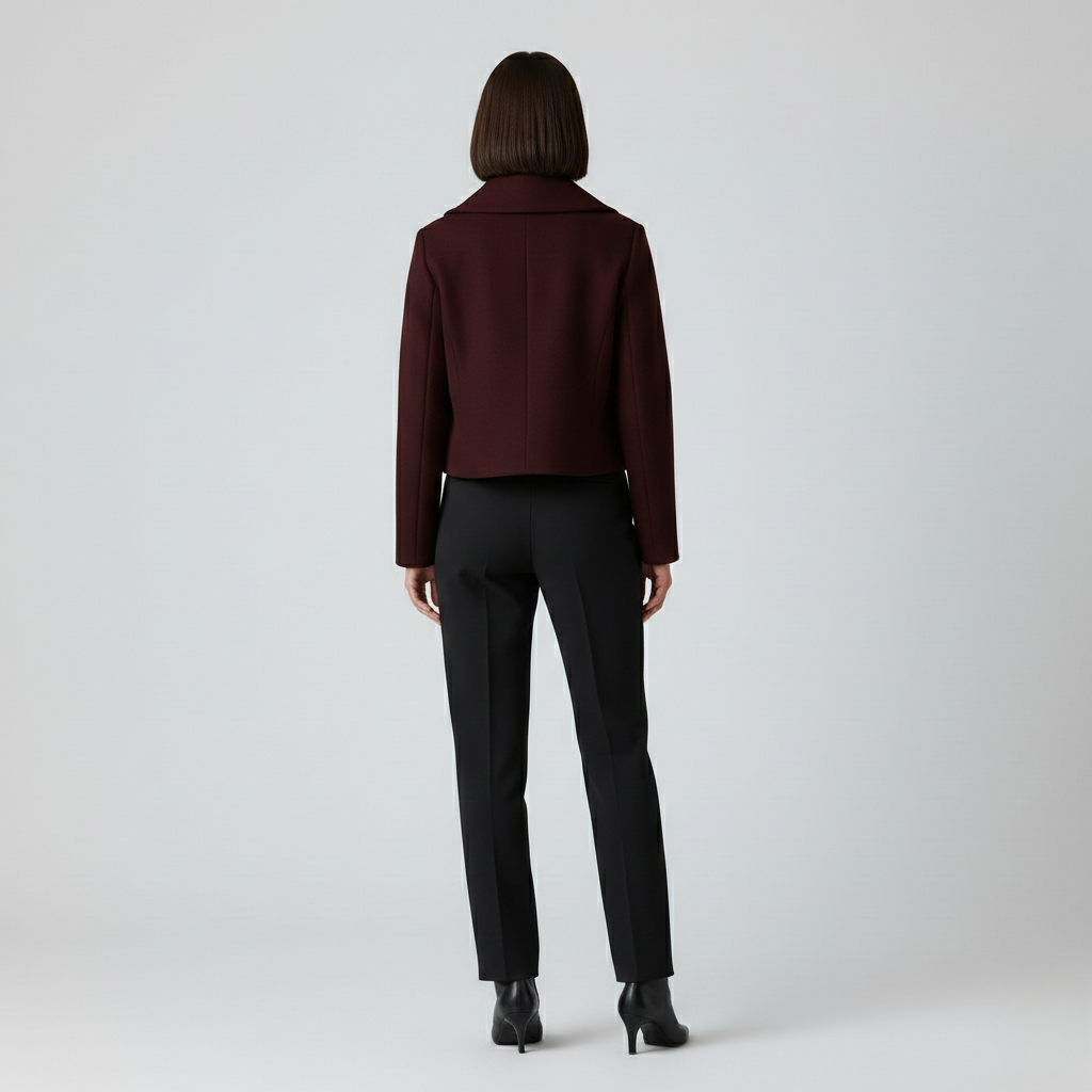 Women's Cropped Draped-Collar Jacket
