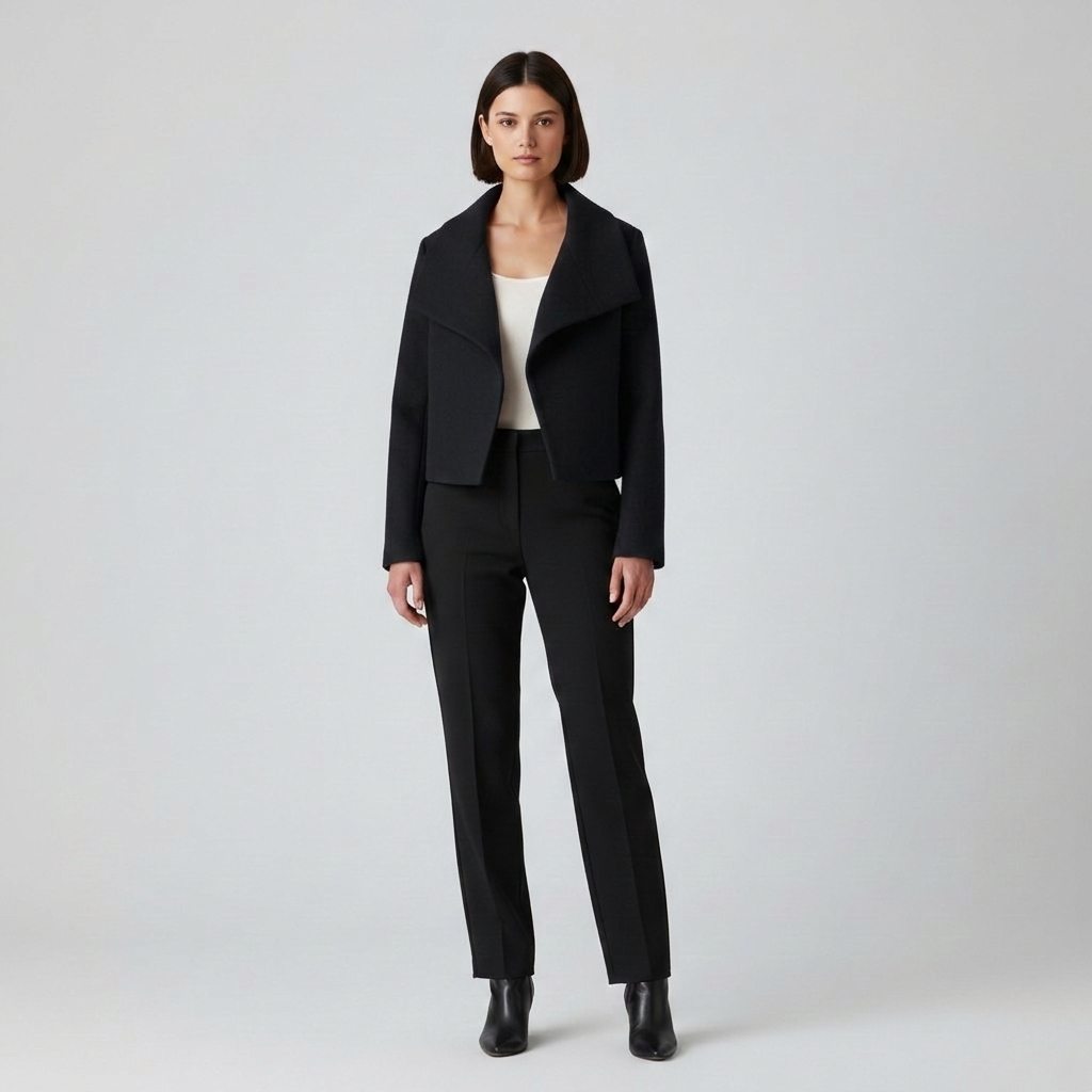 Women's Cropped Draped-Collar Jacket