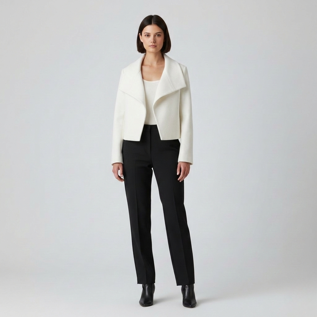 Women's Cropped Draped-Collar Jacket