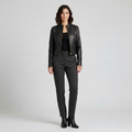 Women's Cropped Faux-Leather Jacket