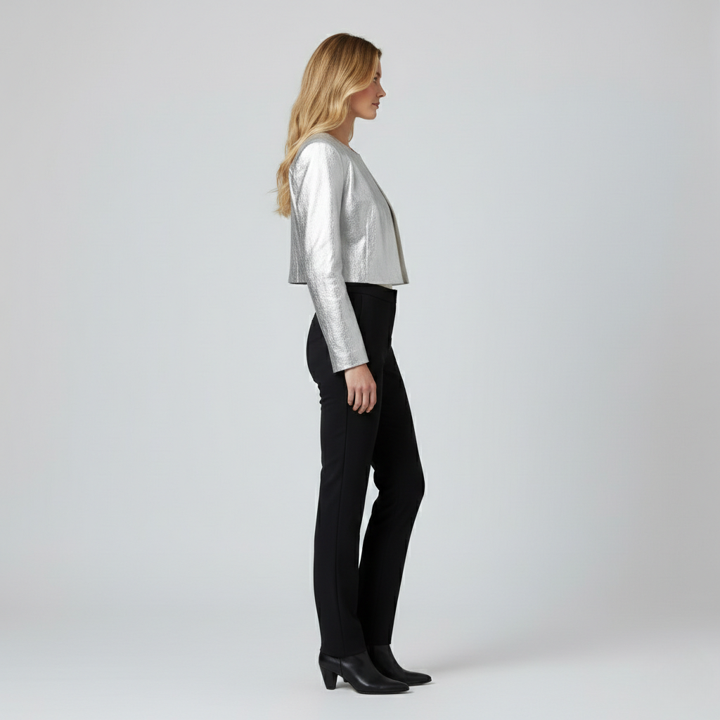 Women's Metallic Cropped Statement Jacket