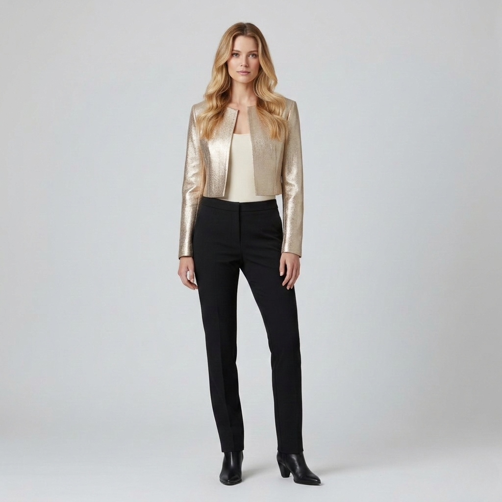Women's Metallic Cropped Statement Jacket