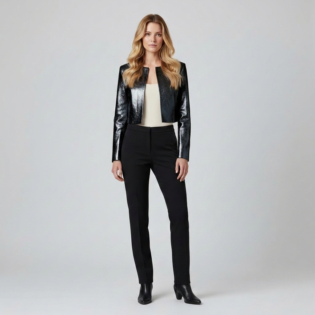 Women's Metallic Cropped Statement Jacket