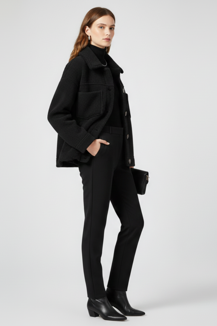 Women’s Fleece Jacket with Buttons and Generous Pockets