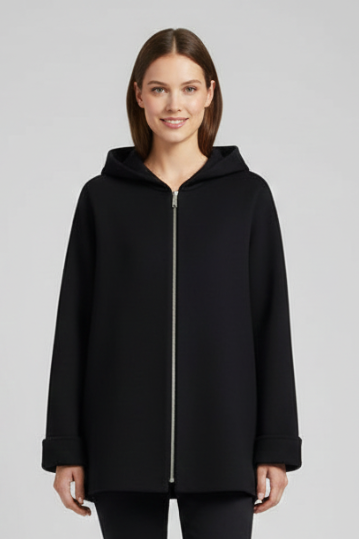 Women’s Hooded Jacket with Zip and Pockets