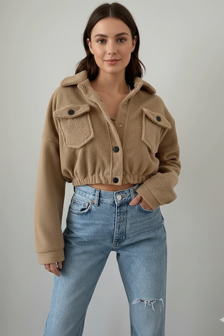 Women’s Jacket with Button Closure and Chest Pockets