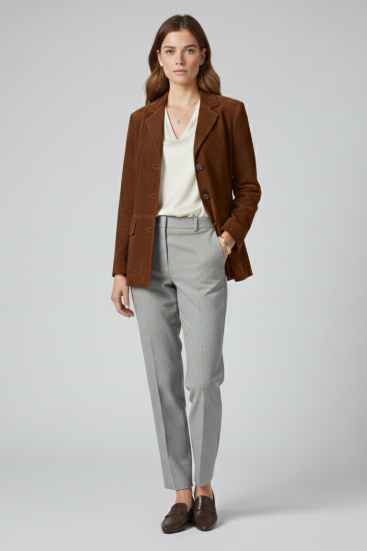 Women’s Jacket with Button Closure and Front Pockets