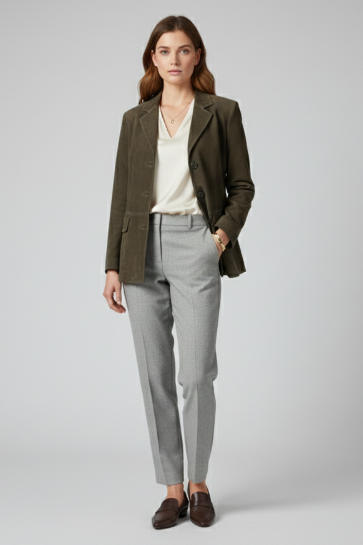 Women’s Jacket with Button Closure and Front Pockets
