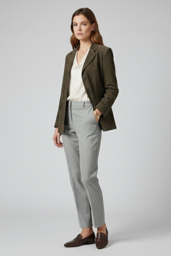 Women’s Jacket with Button Closure and Front Pockets