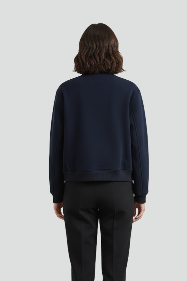 Women’s Jacket with Button Closure and Ribbed Hem
