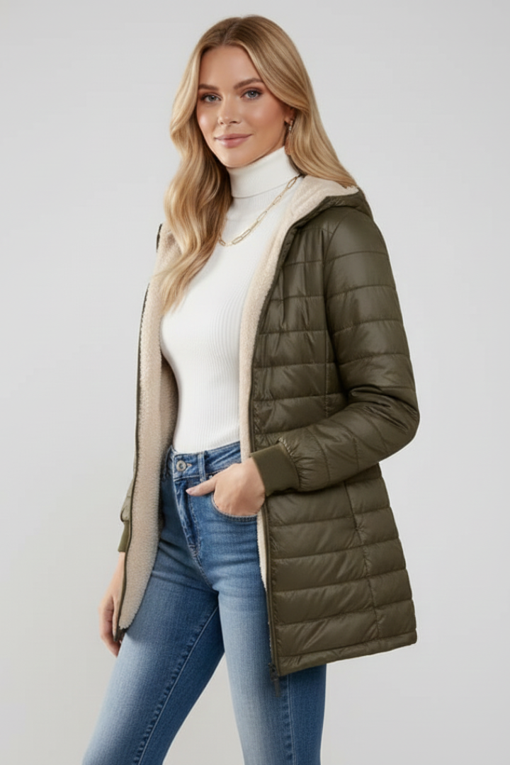 Women’s Jacket with Hood and Zip Closure
