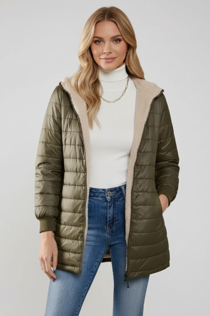 Women’s Jacket with Hood and Zip Closure