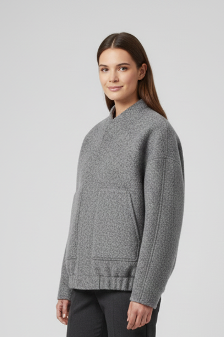 Women’s Jacket with Open Front and Patch Pockets