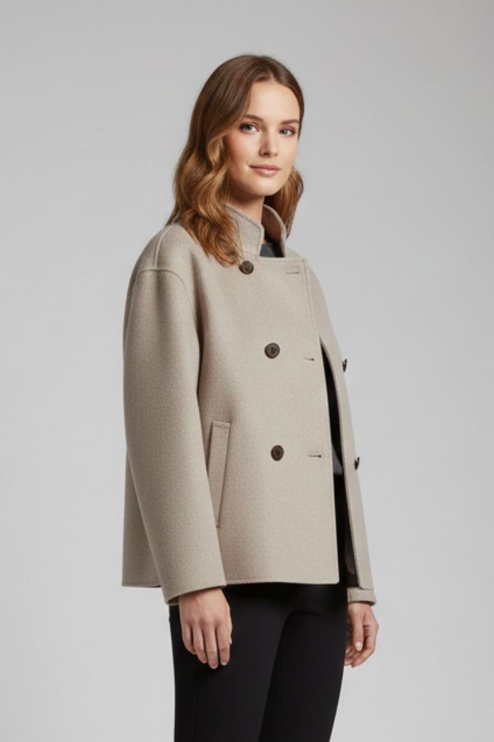 Women’s Jacket with Stand Collar and Buttons