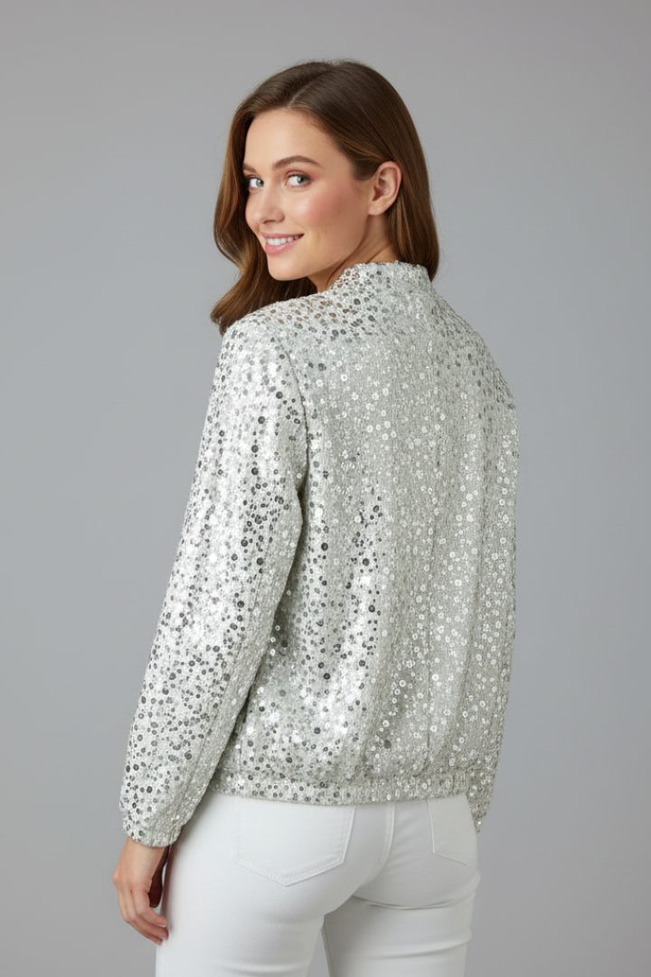 Women’s Jacket with Textured Surface and Zip Closure