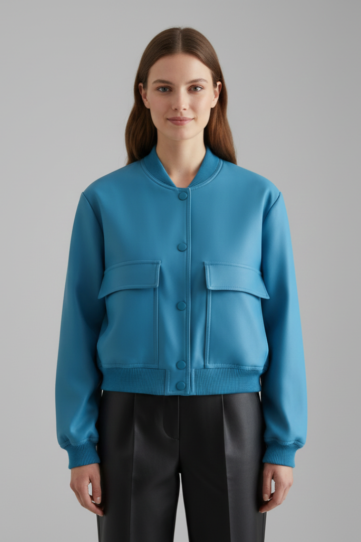 Women’s Jacket with Zip Detail and Sleeveless Design