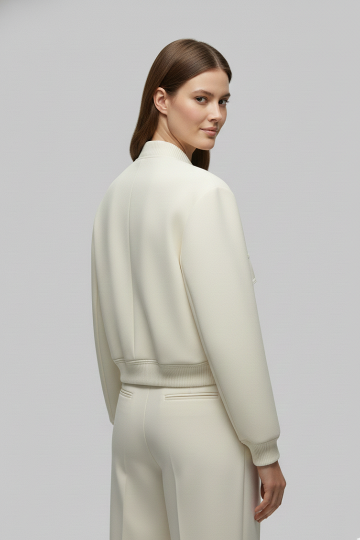 Women’s Jacket with Zip Detail and Sleeveless Design