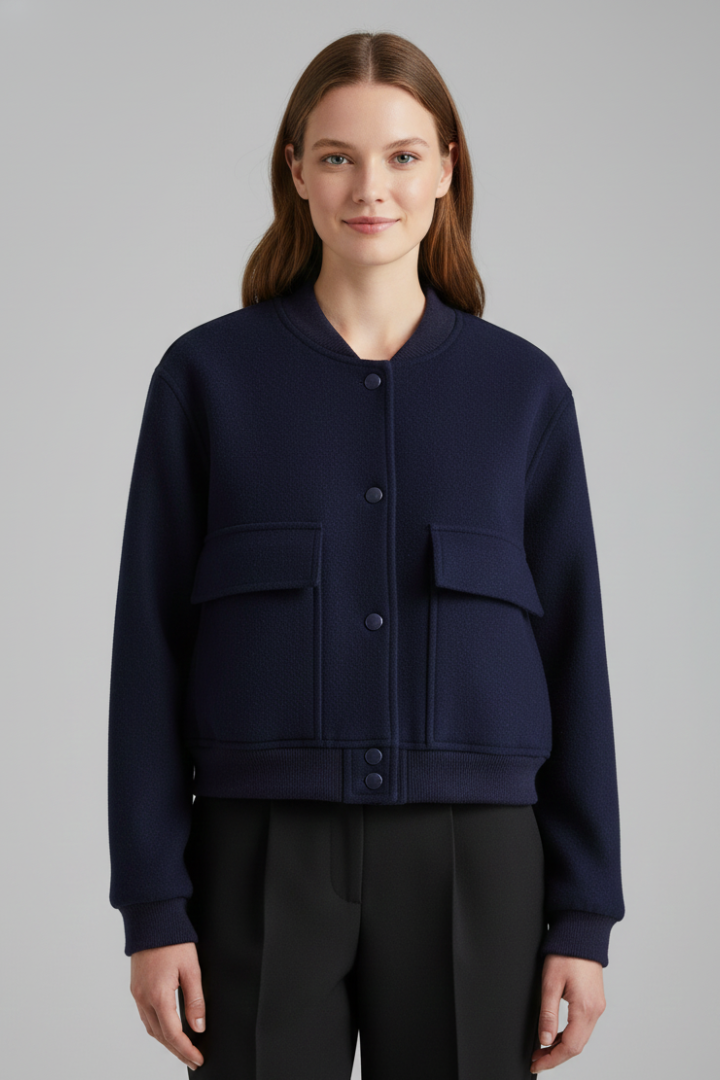 Women’s Jacket with Zip Detail and Sleeveless Design