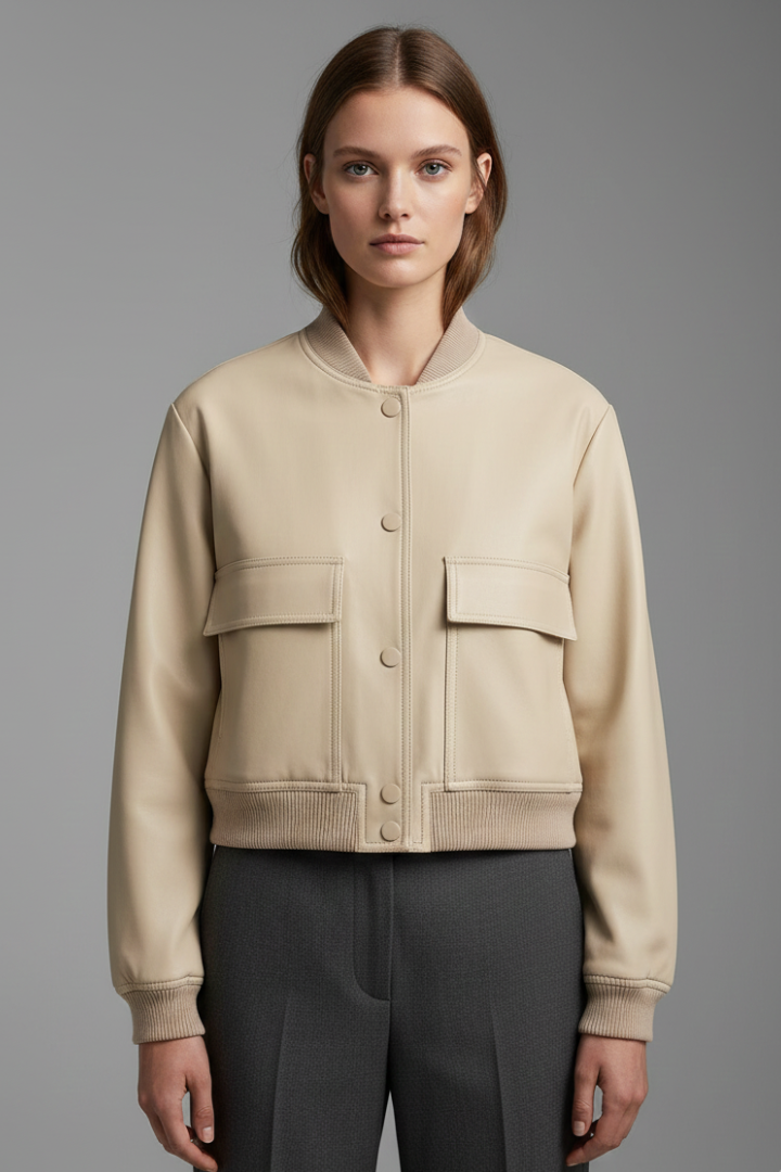 Women’s Jacket with Zip Detail and Sleeveless Design