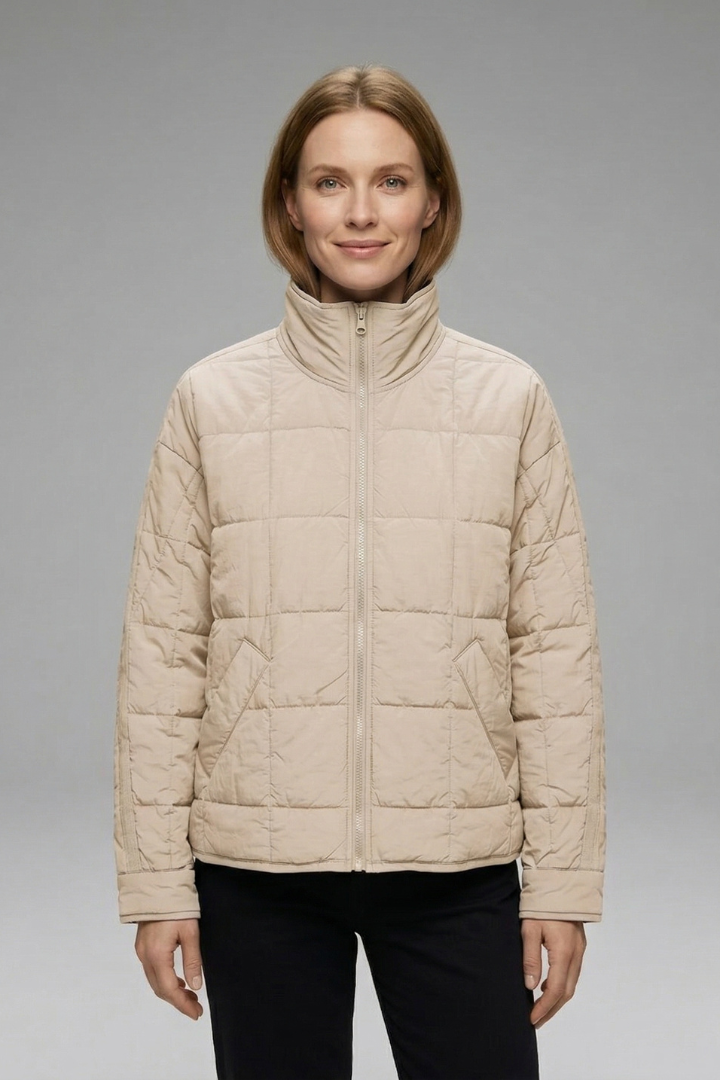 Women’s Jacket with Zip and Quilted Surface