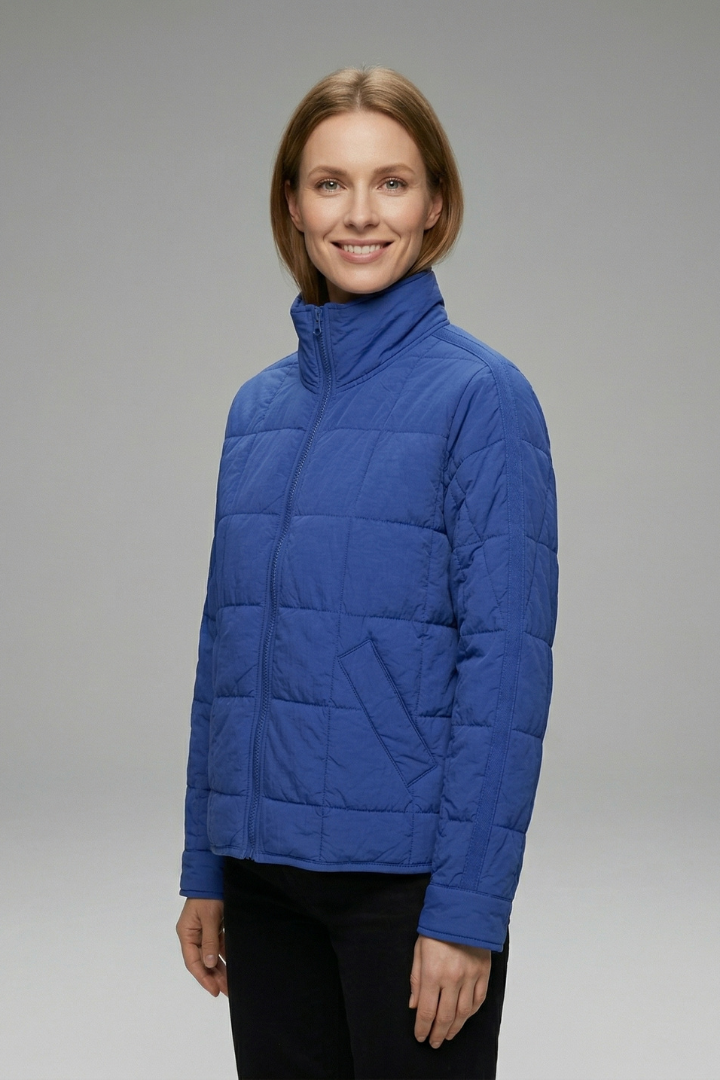 Women’s Jacket with Zip and Quilted Surface