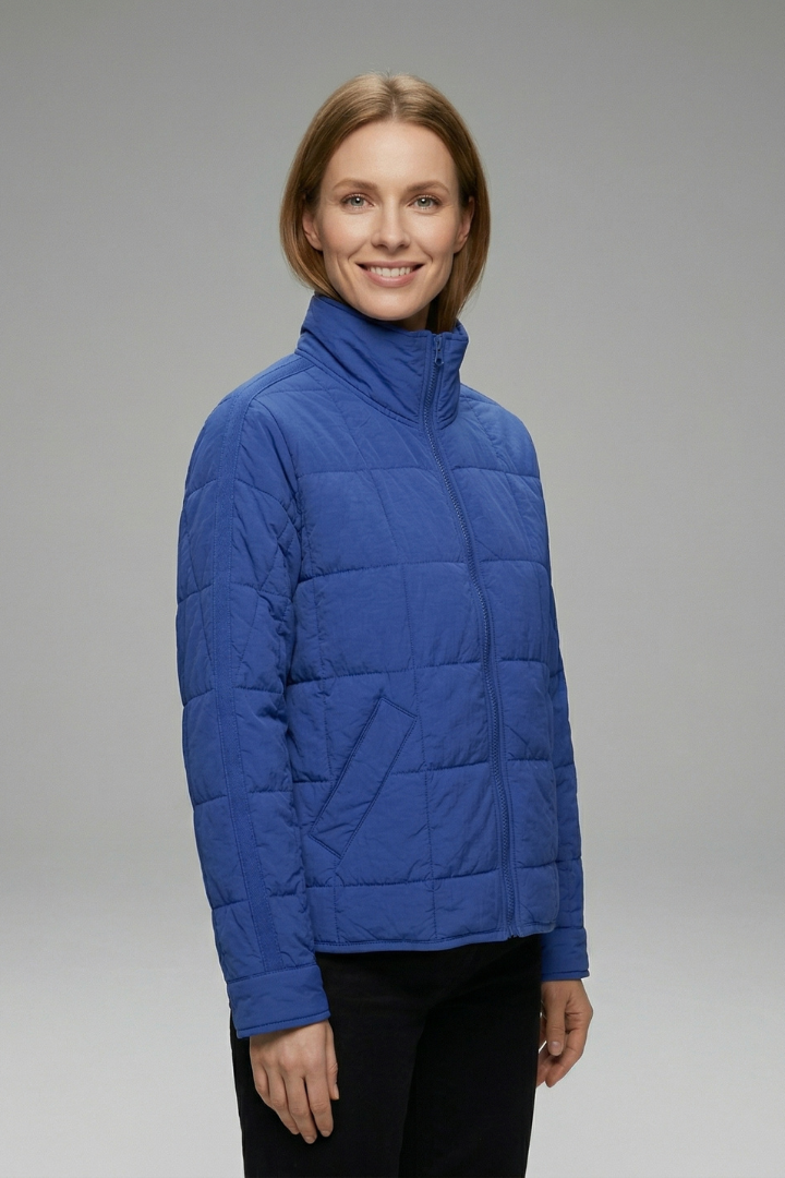 Women’s Jacket with Zip and Quilted Surface