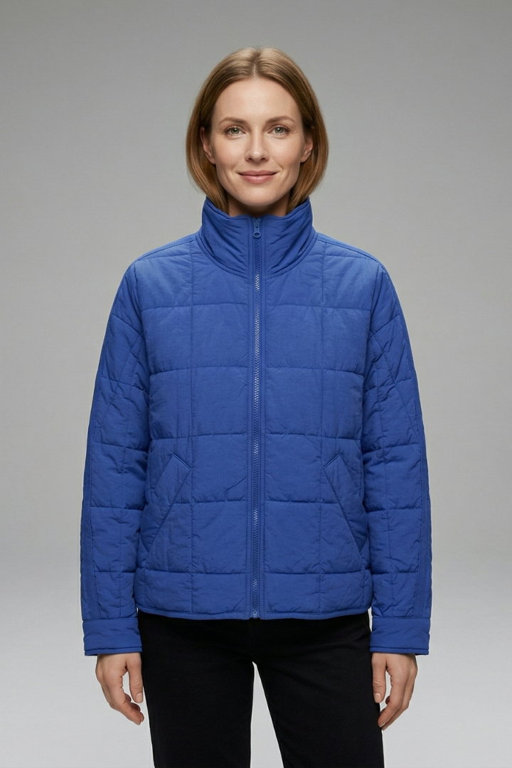 Women’s Jacket with Zip and Quilted Surface