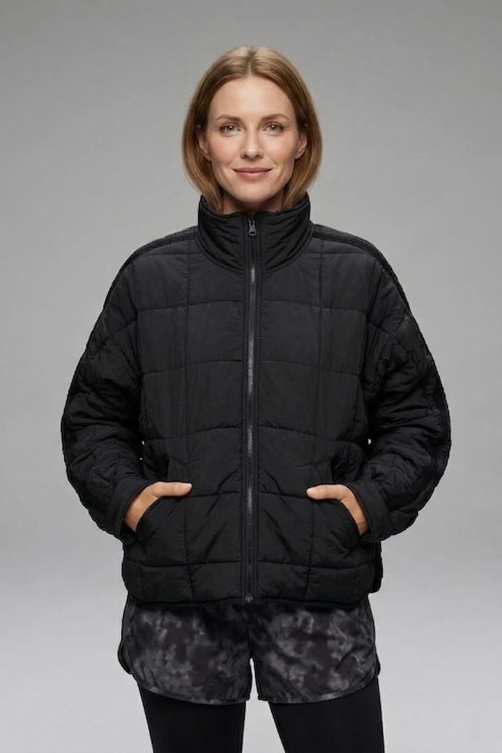 Women’s Jacket with Zip and Quilted Surface